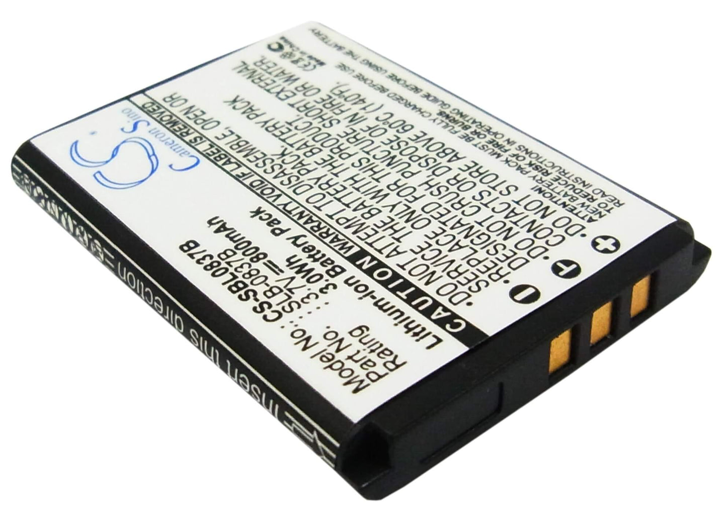 3.7V, 800mAh, Li-ion Battery fits Samsung, Digimax L70, Digimax L70b, 2.96Wh