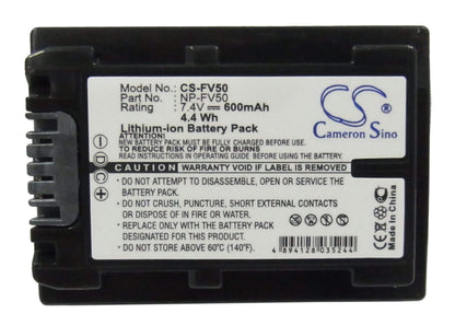 7.4V, 600mAh, Li-ion Battery fits Sony, Dcr-dvd403, Dcr-dvd505, 4.44Wh