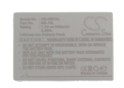 7.4V, 800mAh, Li-ion Battery fits Canon, Powershot G1 X, Powershot Sx40 Hs, 5.92Wh