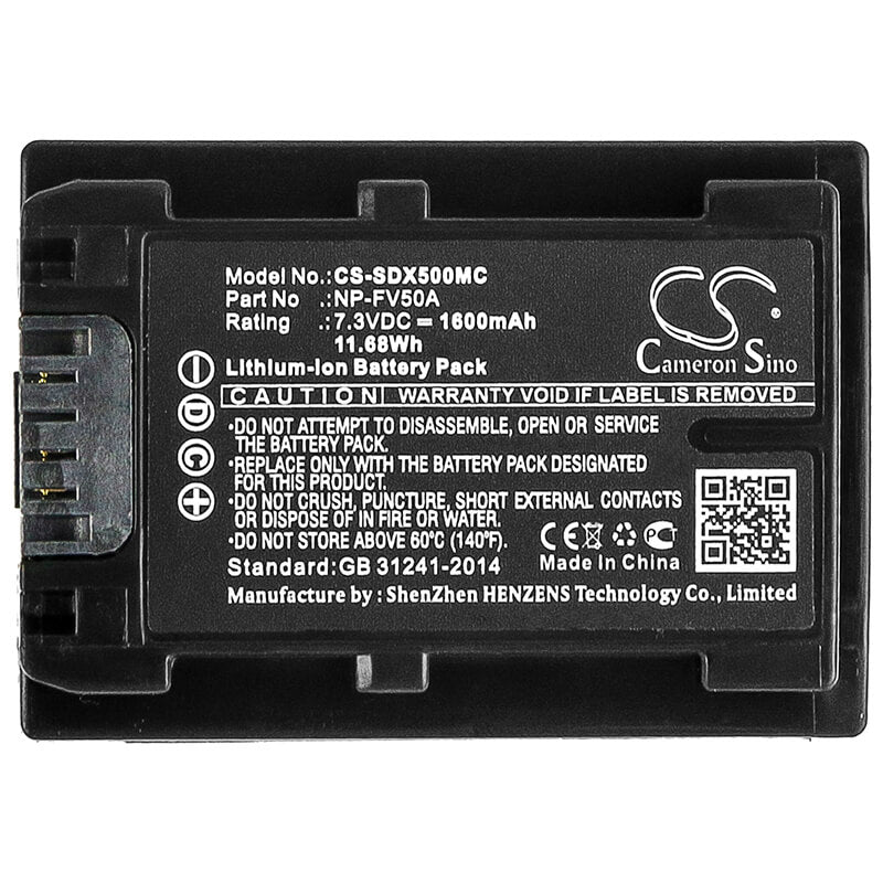 7.3V, 1600mAh, Li-ion Battery fits Sony, Fdr-ax33, Fdr-ax40, 11.68Wh