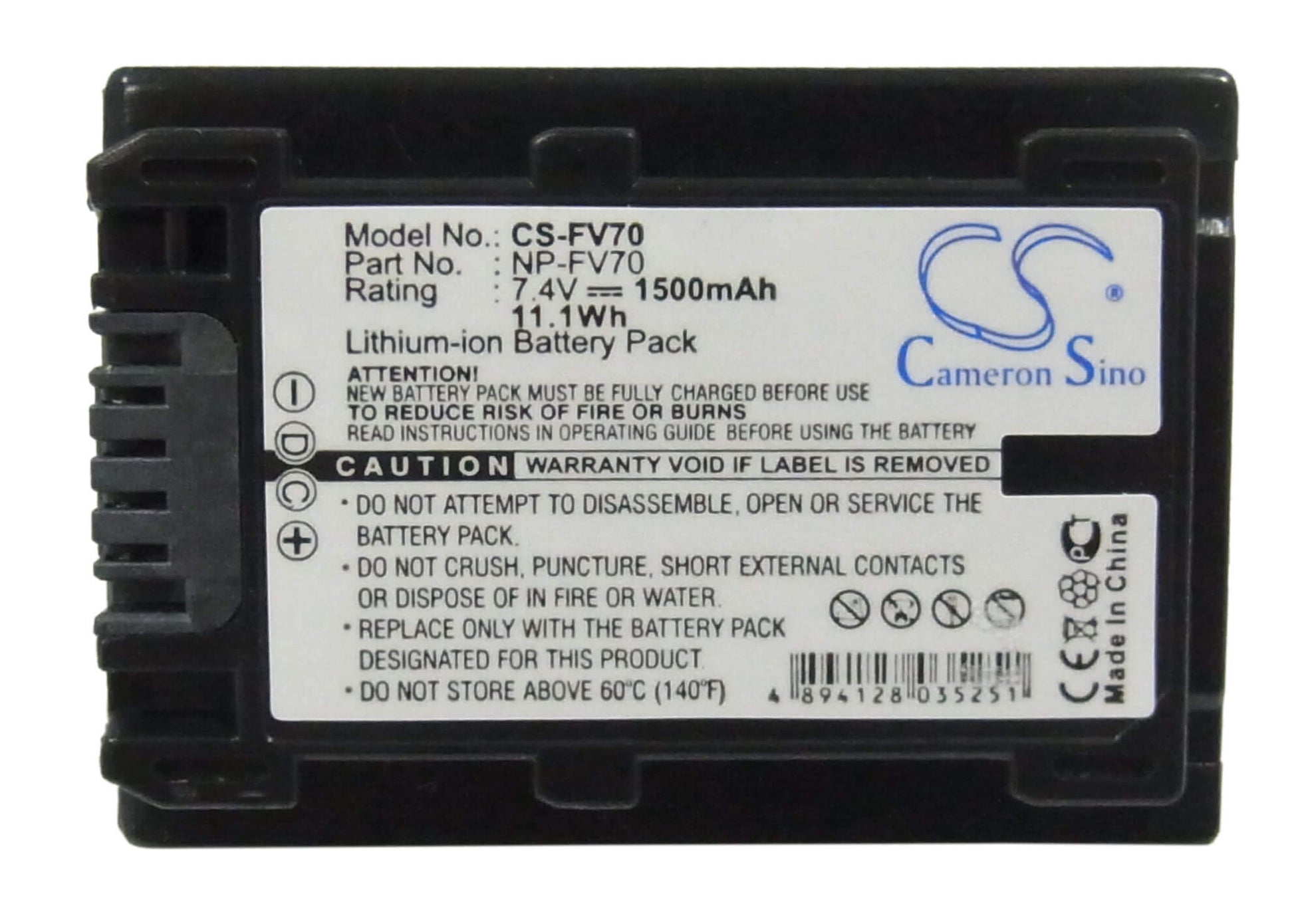 7.4V, 1500mAh, Li-ion Battery fits Sony, Dcr-dvd308e, Dcr-dvd650e, 11.1Wh