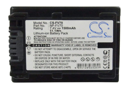 7.4V, 1500mAh, Li-ion Battery fits Sony, Dcr-dvd308e, Dcr-dvd650e, 11.1Wh