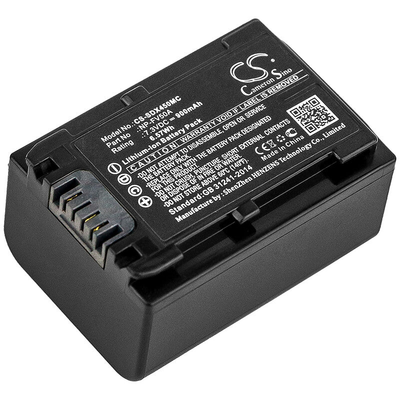 7.3V, 900mAh, Li-ion Battery fits Sony, Fdr-ax33, Fdr-ax40, 6.57Wh