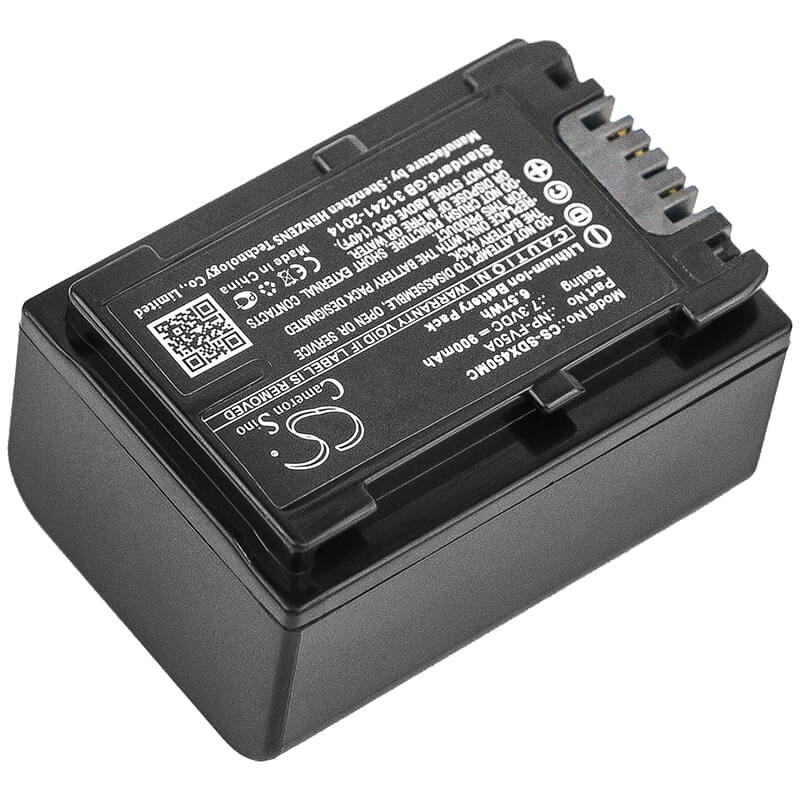 7.3V, 900mAh, Li-ion Battery fits Sony, Fdr-ax33, Fdr-ax40, 6.57Wh