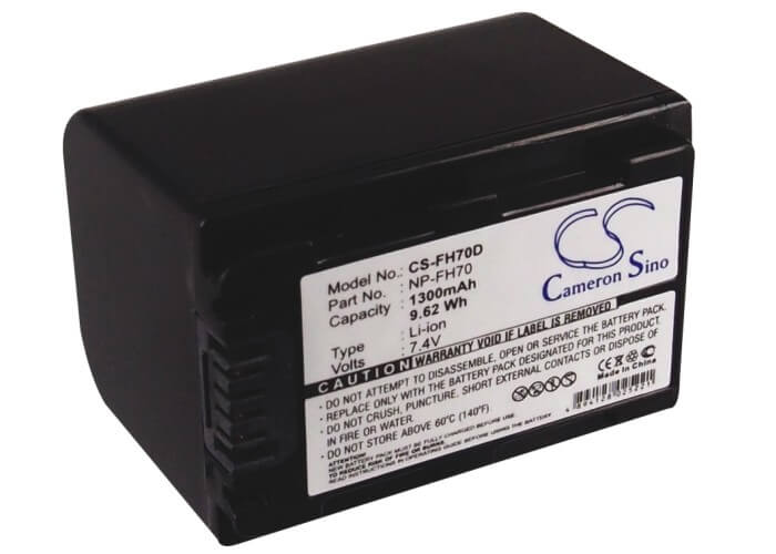 7.4V, 1300mAh, Li-ion Battery fits Sony, Cr-hc51e, Dcr-30, 9.62Wh