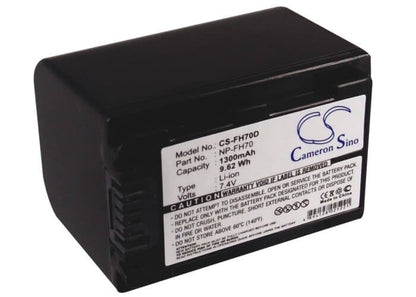 7.4V, 1300mAh, Li-ion Battery fits Sony, Cr-hc51e, Dcr-30, 9.62Wh