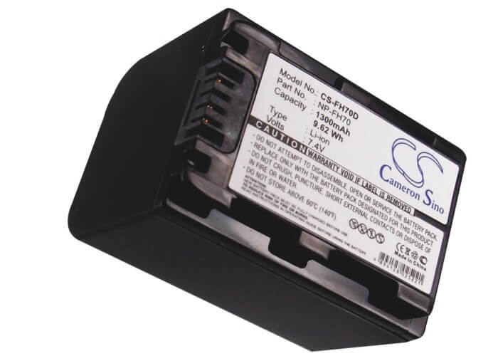 7.4V, 1300mAh, Li-ion Battery fits Sony, Cr-hc51e, Dcr-30, 9.62Wh