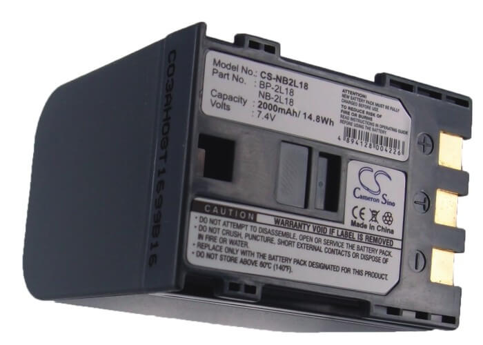 7.4V, 2000mAh, Li-ion Battery fits Canon, Digital Rebel Xt Eos 350d, Dv5, 14.8Wh