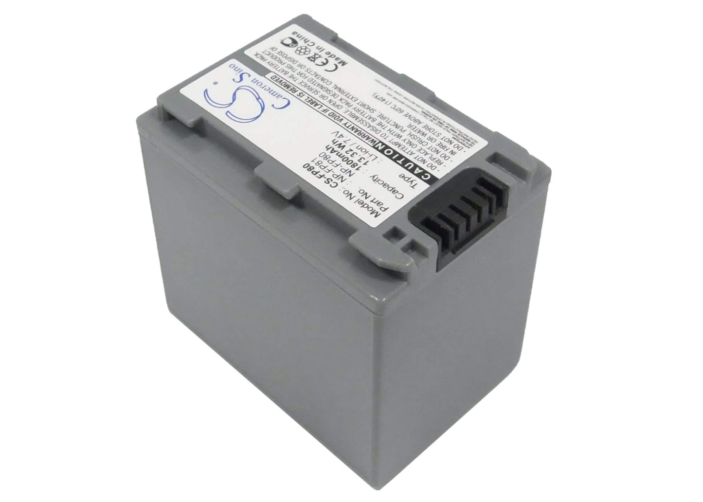 7.4V, 1800mAh, Li-ion Battery fits Sony, Dcr-30, Dcr-dvd103, 13.32Wh