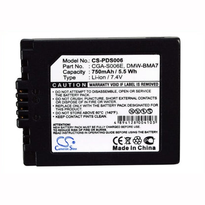 7.4V, 750mAh, Li-ion Battery fits Leica, V-lux1, 5.55Wh