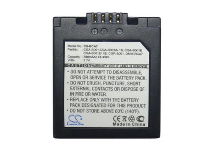 3.7V, 700mAh, Li-ion Battery fits Leica, D-lux, 2.59Wh