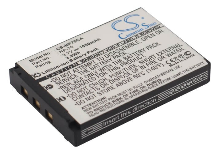 3.7V, 1050mAh, Li-ion Battery fits Casio, Exilim Zoom Ex-z150, Exilim Zoom Ex-z150bk, 3.885Wh