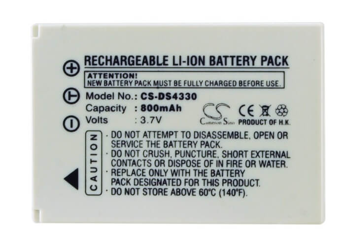 3.7V, 800mAh, Li-ion Battery fits Benq, E-40, S30, 2.96Wh