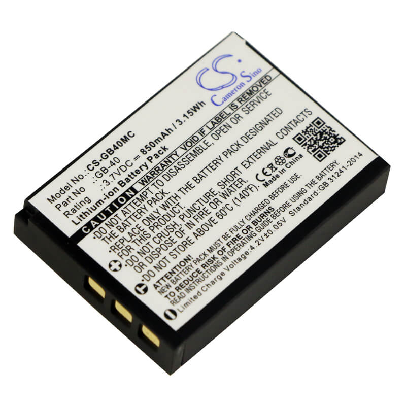 3.7V, 850mAh, Li-ion Battery fits General Imaging, E1030, E1040, 3.145Wh