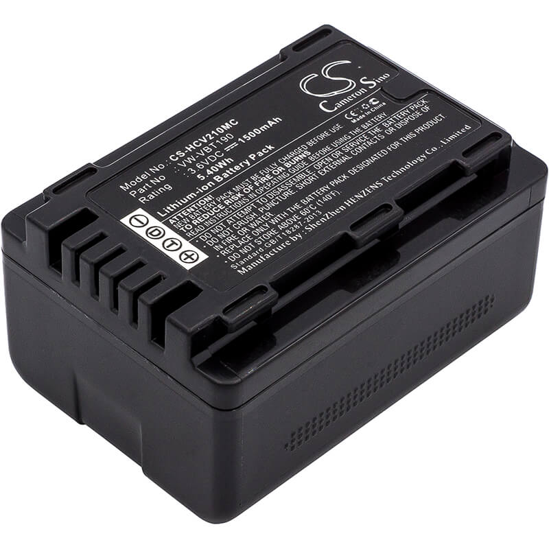 3.6V, 1500mAh, Li-ion Battery fits Panasonic, Hc-250eb, Hc-550eb, 5.4Wh