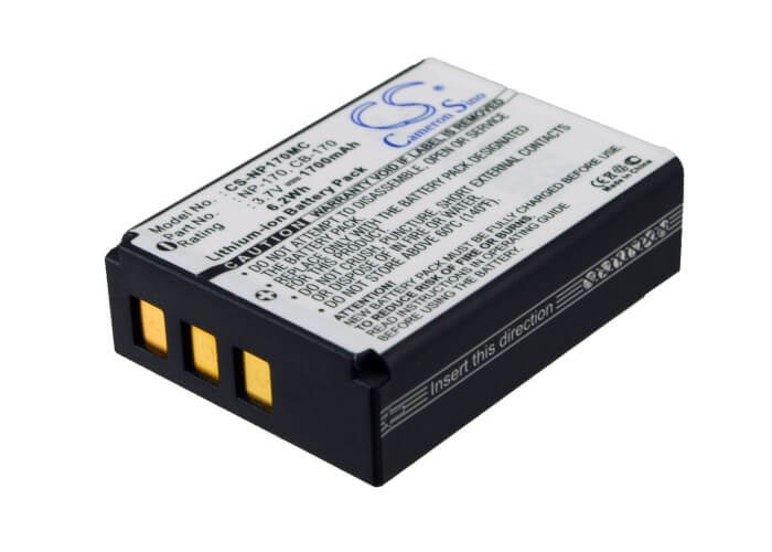 3.7V, 1700mAh, Li-ion Battery fits Ordro, Hdv-d325, Hdv-d370, 6.29Wh