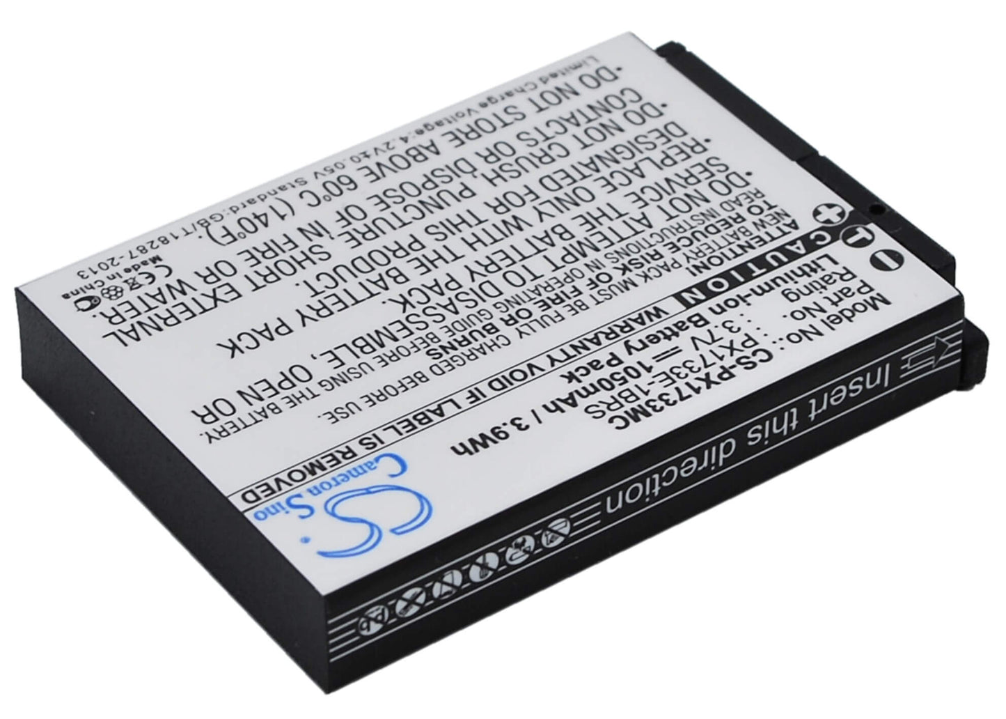 3.7V, 1050mAh, Li-ion Battery fits Toshiba, Camileo S30, Camileo S30 Hd, 3.885Wh