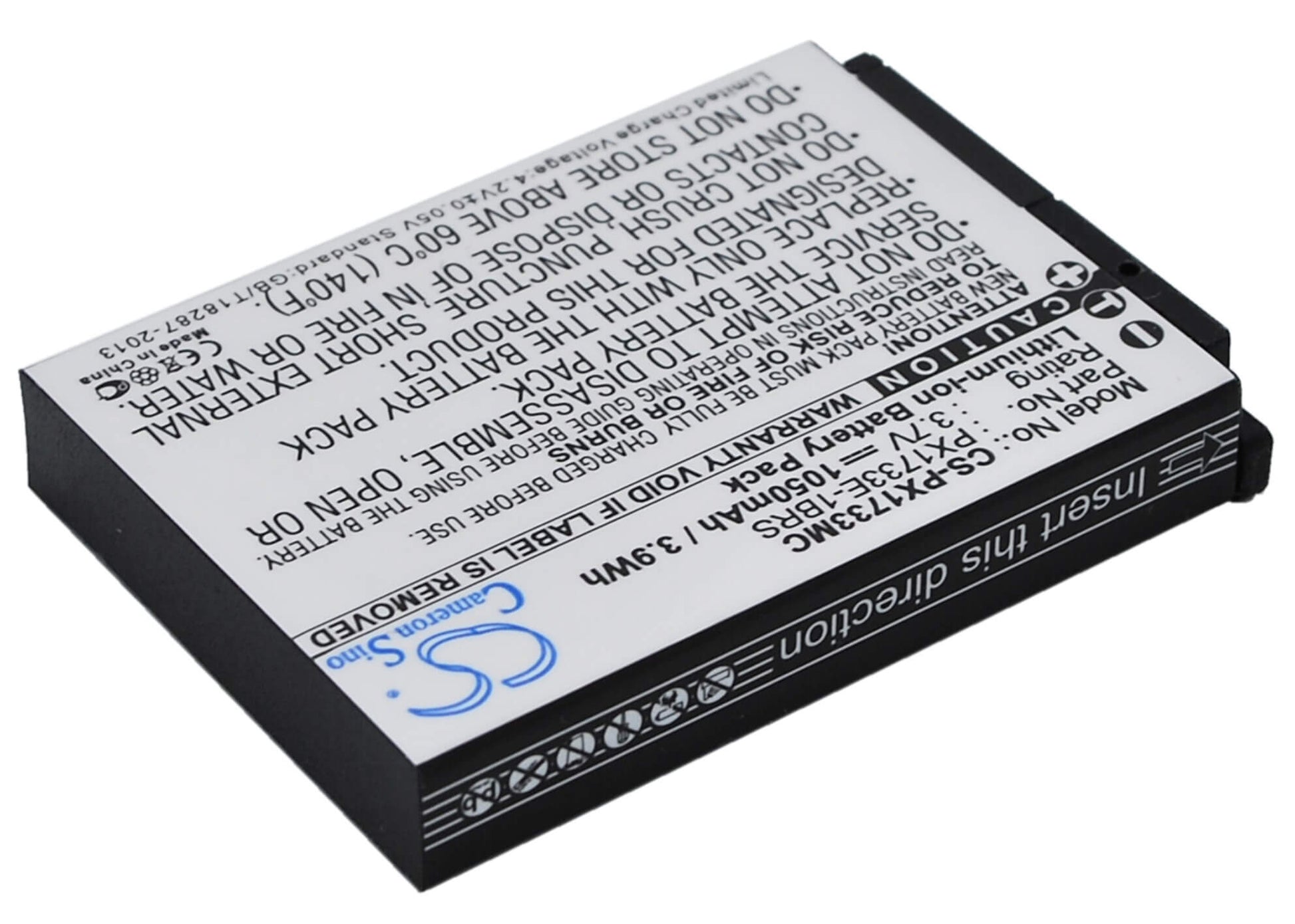 3.7V, 1050mAh, Li-ion Battery fits Toshiba, Camileo S30, Camileo S30 Hd, 3.885Wh
