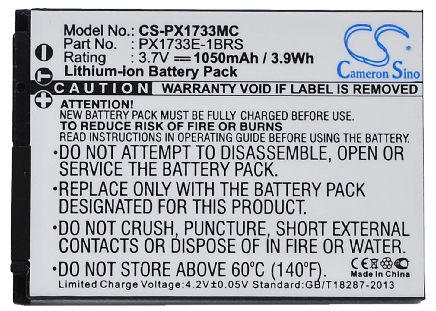 3.7V, 1050mAh, Li-ion Battery fits Toshiba, Camileo S30, Camileo S30 Hd, 3.885Wh