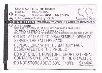 3.7V, 1050mAh, Li-ion Battery fits Jvc, Adixxion, Adixxion Action, 3.885Wh