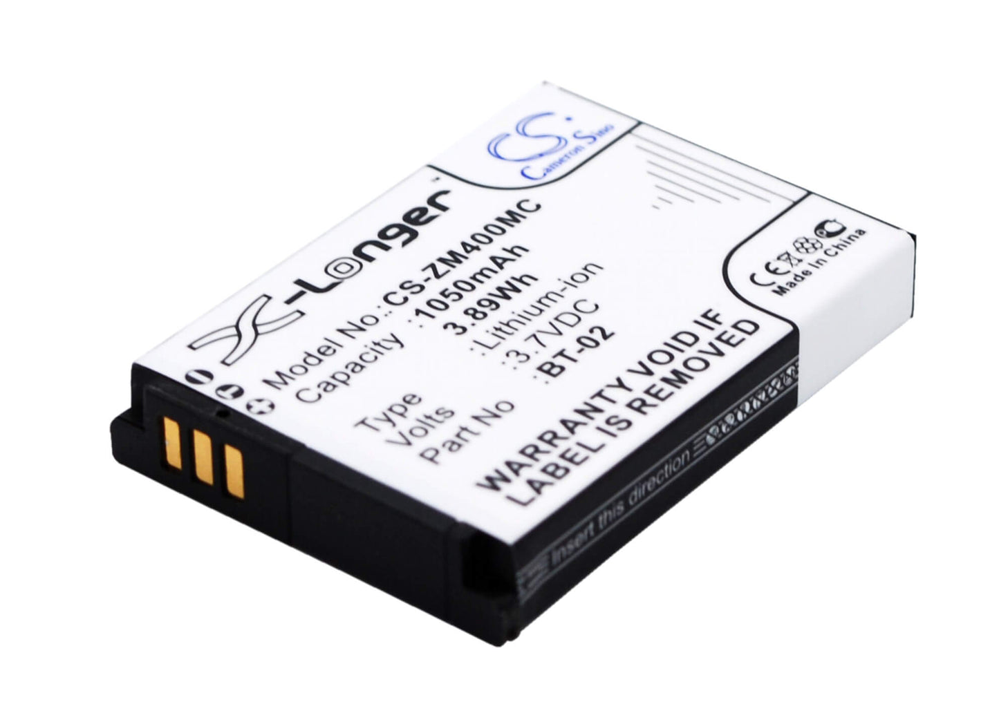 3.7V, 1050mAh, Li-ion Battery fits Zoom, 247-9036, Q4, 3.885Wh