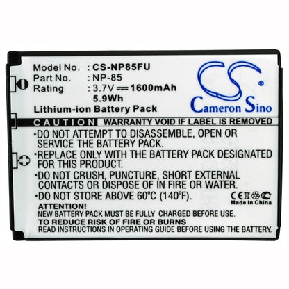 3.7V, 1600mAh, Li-ion Battery fits Fujifilm, Finepix F305, Finepix Sl1000, 5.92Wh