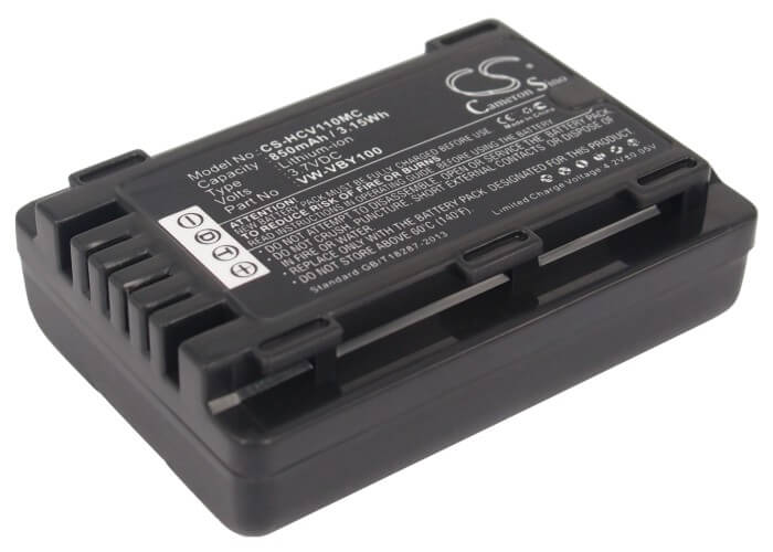 3.7V, 850mAh, Li-ion Battery fits Panasonic, Hc-v110, Hc-v110g, 3.145Wh
