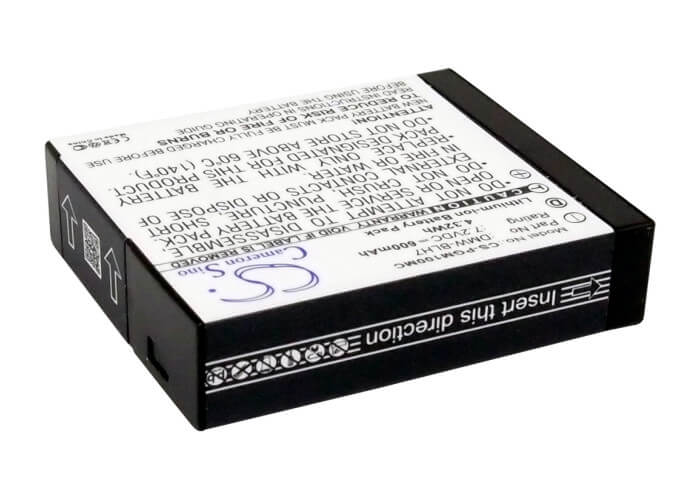 7.2V, 600mAh, Li-ion Battery fits Panasonic, Lumix Dmc-gm1, Lumix Dmc-gm1d, 4.32Wh