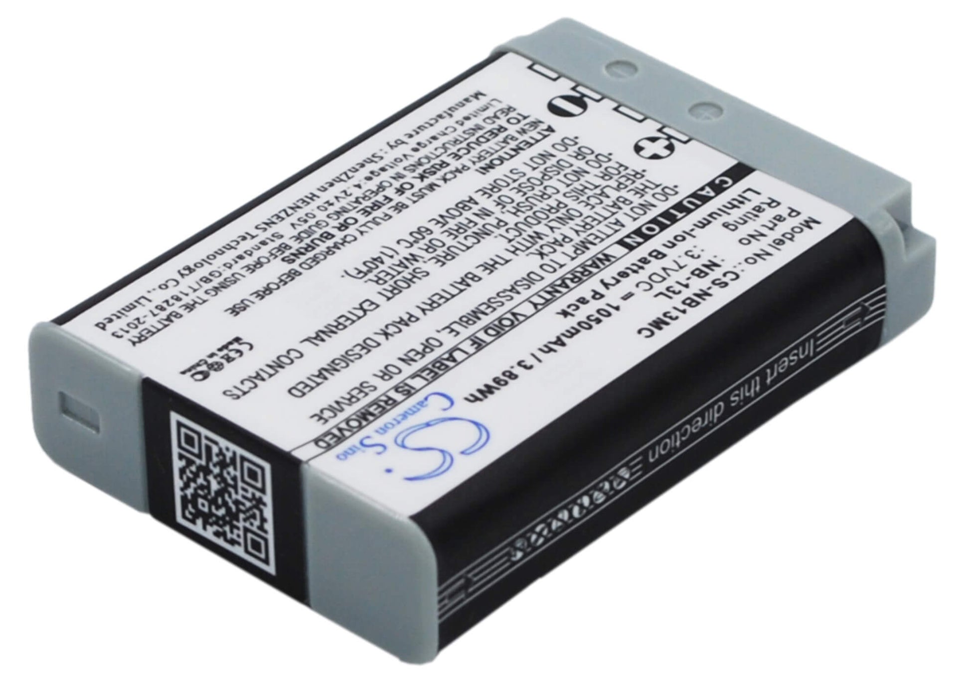 3.7V, 1050mAh, Li-ion Battery fits Canon, Powershot G5x, Powershot G5x M2, 3.885Wh