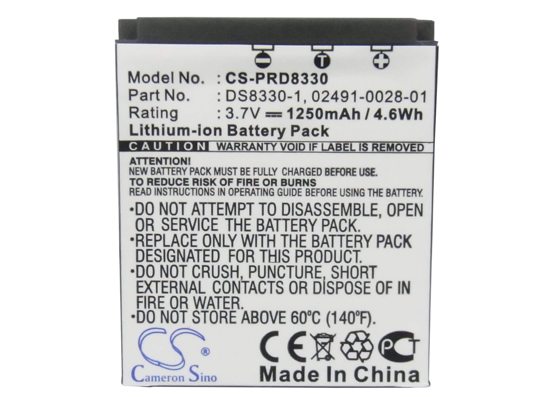 3.7V, 1250mAh, Li-ion Battery fits Sealife, Dc1000, Dc800, 4.625Wh