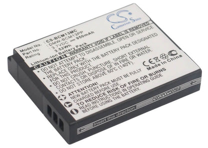 3.7V, 950mAh, Li-ion Battery fits Panasonic, Lumix Dmc-ft5, Lumix Dmc-ft5a, 3.515Wh