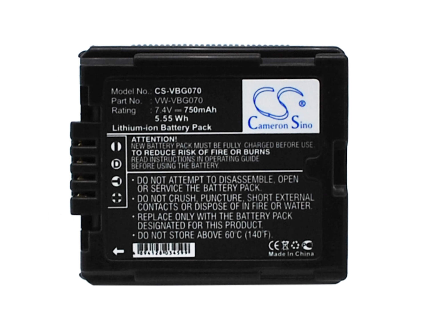 7.4V, 750mAh, Li-ion Battery fits Panasonic, Gs98gk, H288gk, 5.55Wh