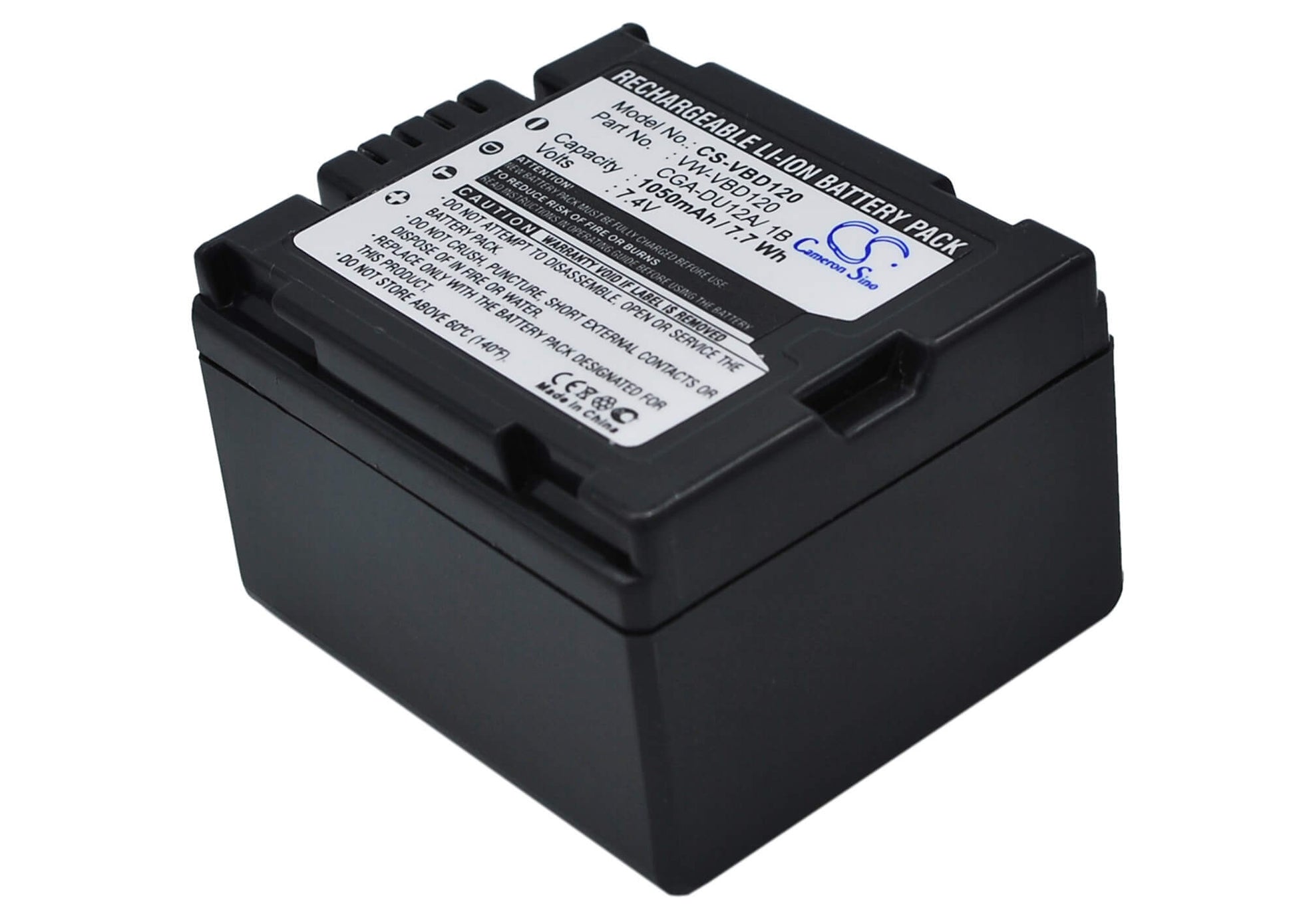 7.4V, 1050mAh, Li-ion Battery fits Panasonic, Dz-gx20, Dz-gx20a, 7.77Wh