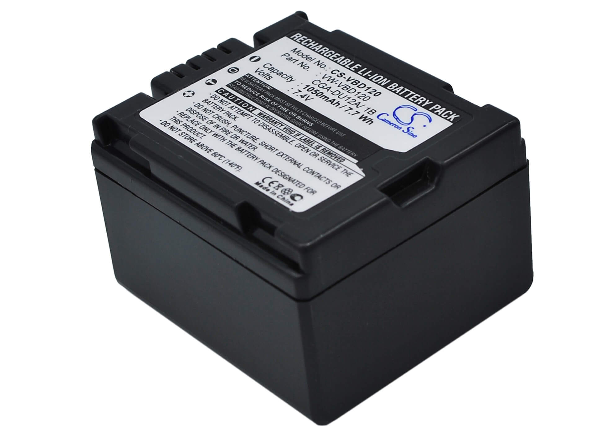 7.4V, 1050mAh, Li-ion Battery fits Panasonic, Dz-gx20, Dz-gx20a, 7.77Wh