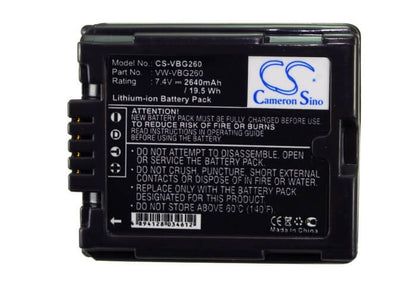 7.4V, 2640mAh, Li-ion Battery fits Panasonic, Gs98gk, H288gk, 19.536Wh