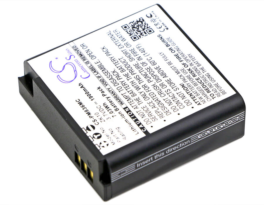 3.7V, 1900mAh, Li-ion Battery fits Polaroid, Im1836, 7.03Wh