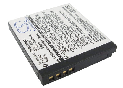 3.7V, 700mAh, Li-ion Battery fits Panasonic, Lumix Dmc-fp77, lumix Dmc-fs14, 2.59Wh