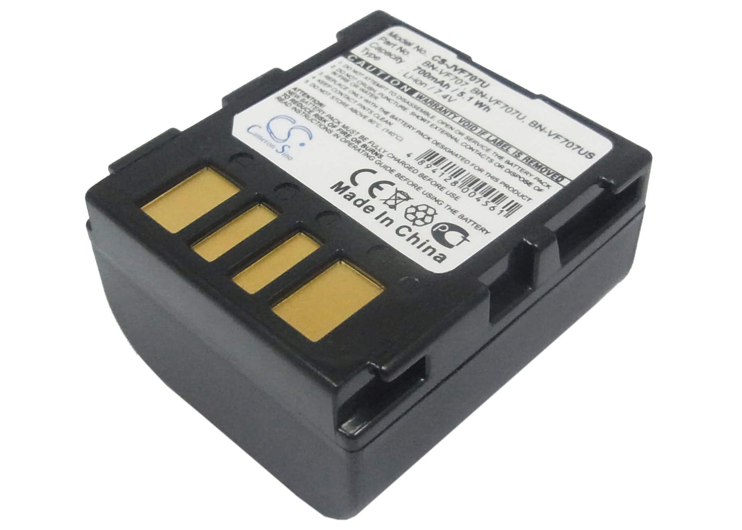 7.4V, 700mAh, Li-ion Battery fits Jvc, Gr-d240, Gr-d246, 5.18Wh