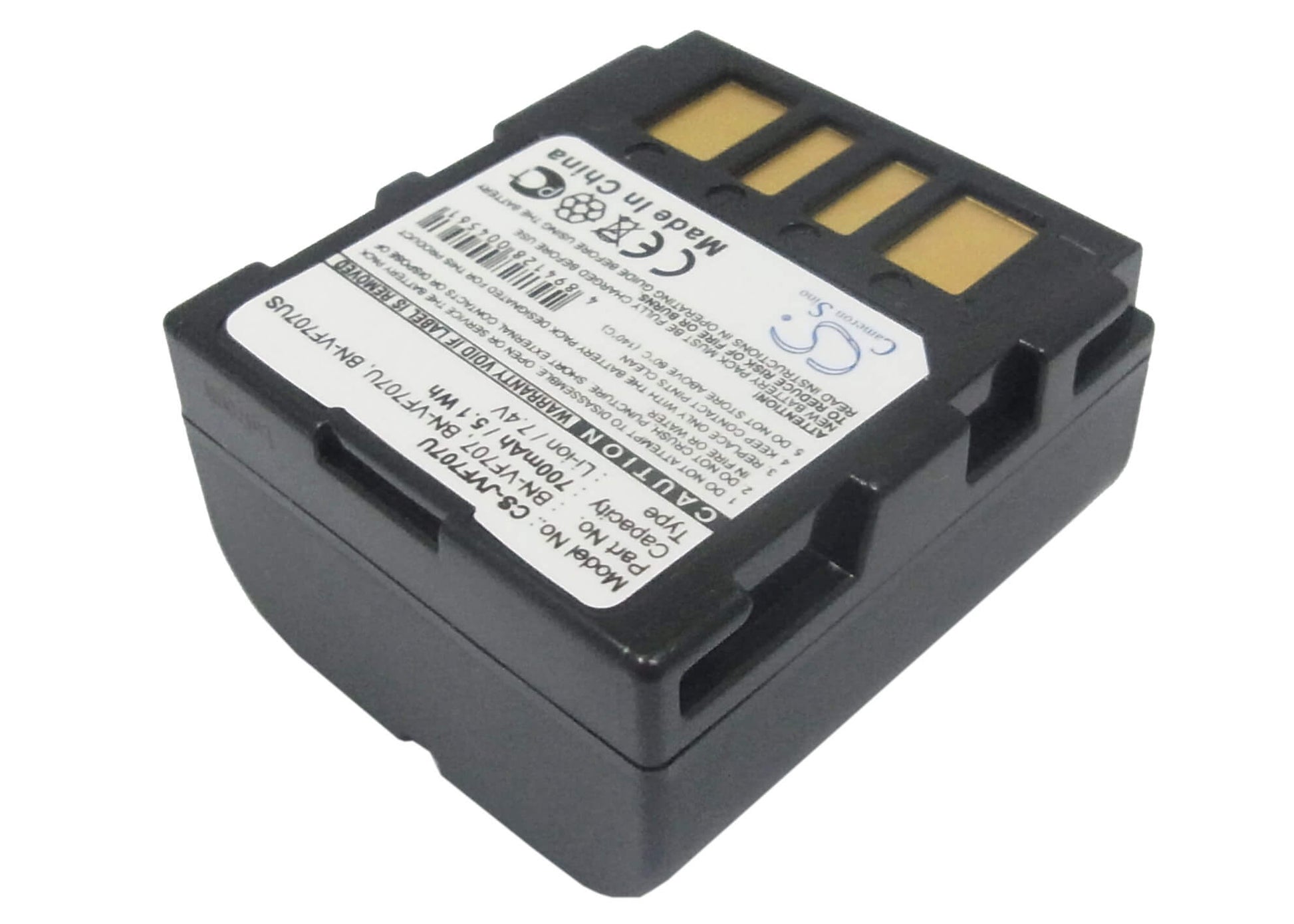 7.4V, 700mAh, Li-ion Battery fits Jvc, Gr-d240, Gr-d246, 5.18Wh