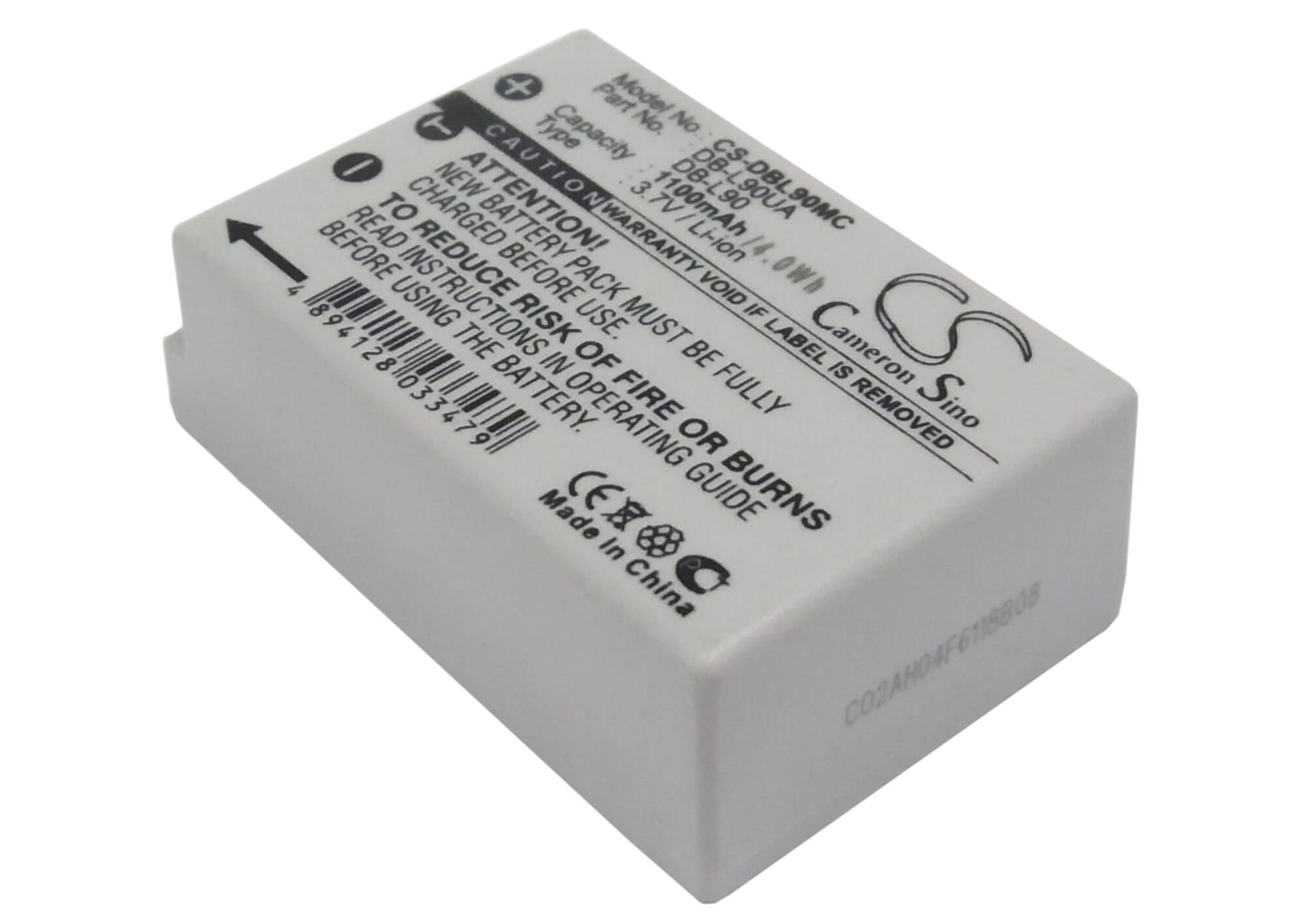3.7V, 1100mAh, Li-ion Battery fits Sanyo, Vpc-sh1, Vpc-sh1gx, 4.07Wh