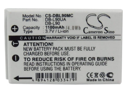 3.7V, 1100mAh, Li-ion Battery fits Sanyo, Vpc-sh1, Vpc-sh1gx, 4.07Wh