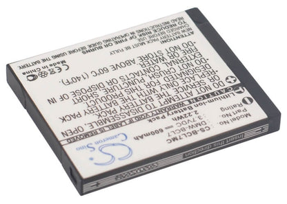 3.7V, 600mAh, Li-ion Battery fits Panasonic, Lumix Dmc-f5, Lumix Dmc-f5k, 2.22Wh