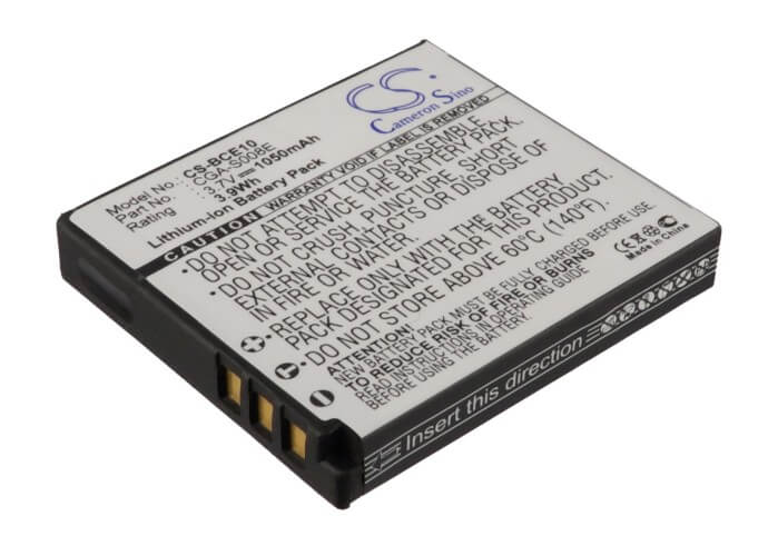 3.7V, 1050mAh, Li-ion Battery fits Ricoh, Caplio Cx1, Caplio Cx2, 3.885Wh