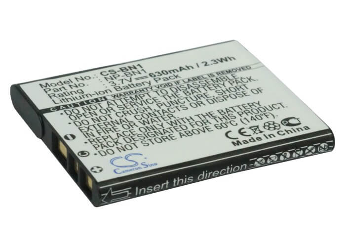 3.7V, 630mAh, Li-ion Battery fits Sony, Cyber-shot Dsc-t110p, Cyber-shot Dsc-t110s, 2.331Wh