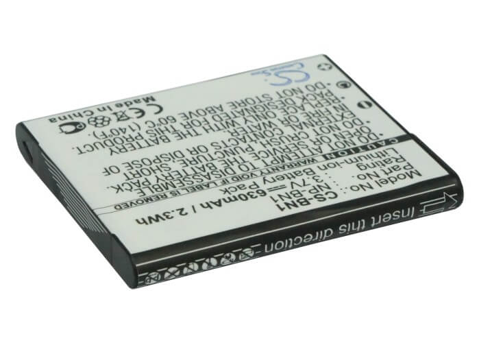 3.7V, 630mAh, Li-ion Battery fits Sony, Cyber-shot Dsc-t110p, Cyber-shot Dsc-t110s, 2.331Wh