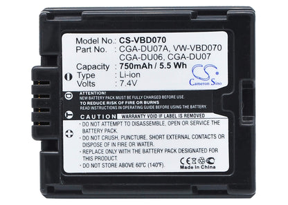 7.4V, 750mAh, Li-ion Battery fits Hitachi, Dz-bd70, Dz-bd70a, 5.55Wh