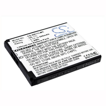 3.7V, 500mAh, Li-ion Battery fits Canon, Elph 110 Hs, Elph 340 Hs, 1.85Wh