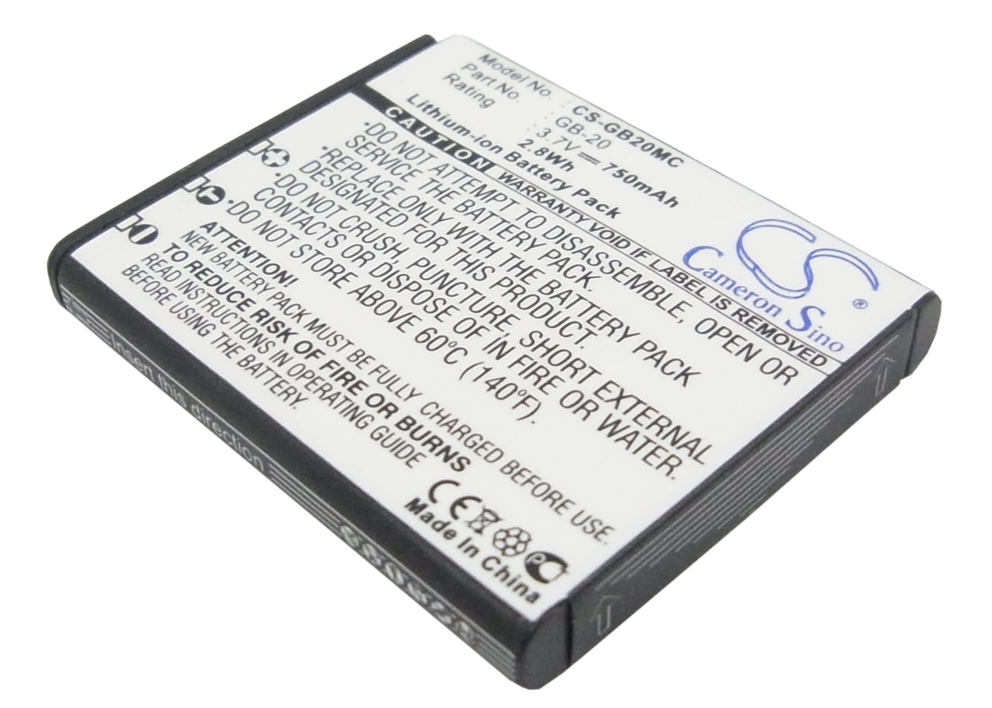 3.7V, 750mAh, Li-ion Battery fits Ge, E840s, G1, 2.775Wh