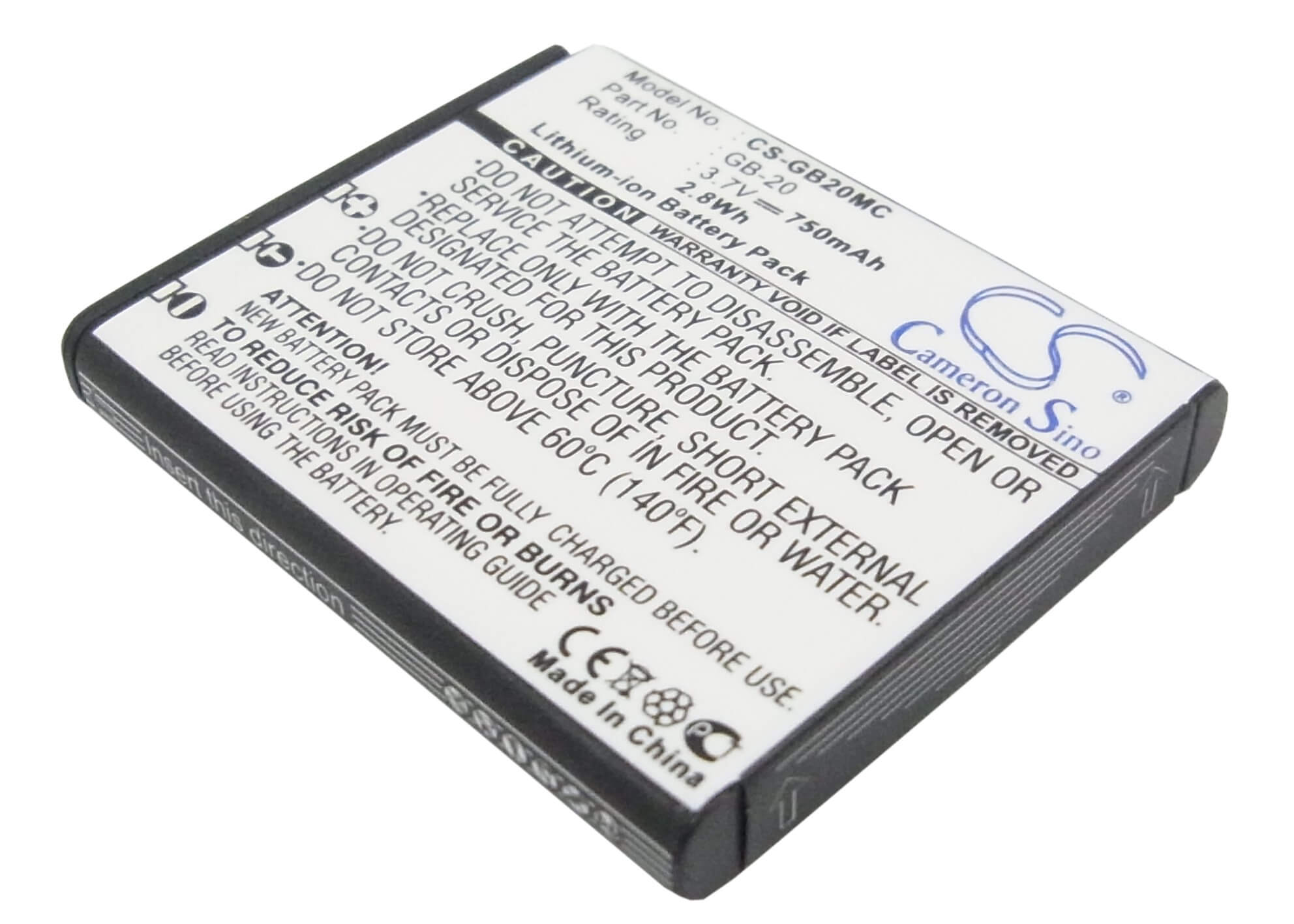 3.7V, 750mAh, Li-ion Battery fits Ge, E840s, G1, 2.775Wh