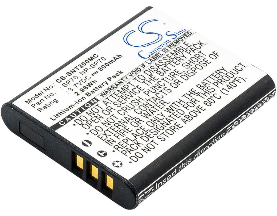 Camera 3.7V, 800mAh, Li-ion Battery fits Sony, Bloggie Duo, Bloggie Mhs-fs2, 2.96Wh
